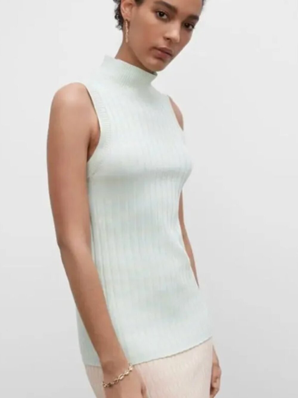 Club Monaco Geo Mix Sleeveless Mockneck Sweater